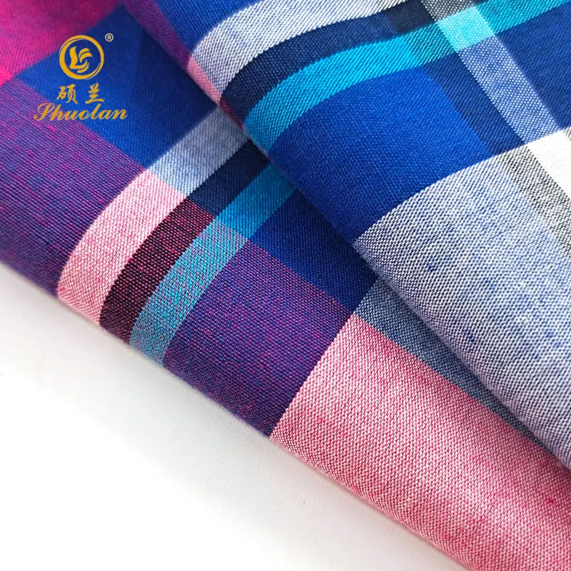 For Garment Mens Shirt Textile 100 Linen Cotton Viscose Rayon Woven Fabric Factory Shrink-resistant Yarn Uniform Fabric 120gsm