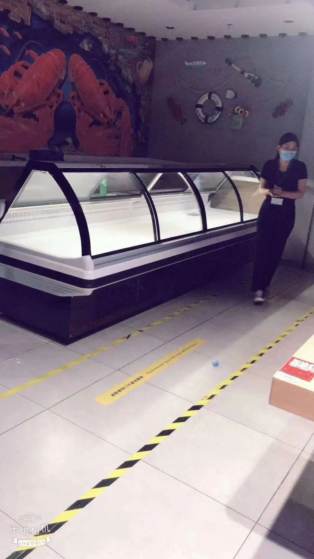 Display Deli Case Showcase Refrigerator Custom Curved Glass Commercial Refrigerator Display Cooler Sliding Display Glass Door