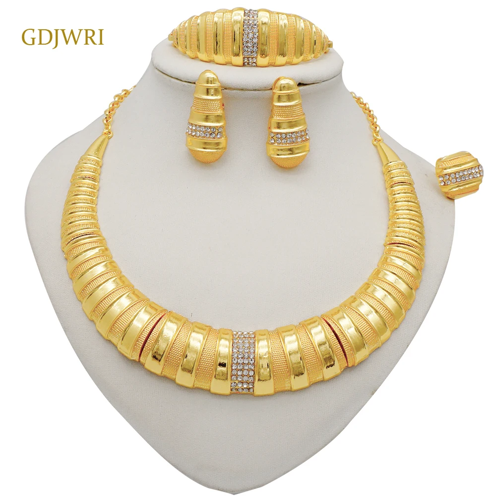GDJWRI BJ1006 jewelries 18k for women nigeria sets jewellery 10k gold jewelry yellow