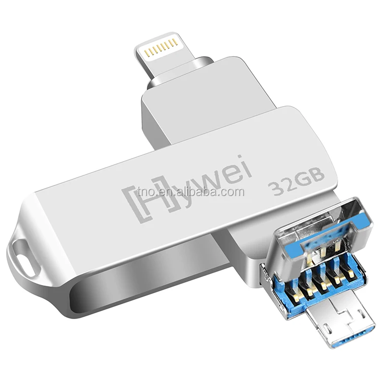Высокоскоростной поворотный 3 в 1 OTG USB флэш-накопитель 16 ГБ 32 ГБ 64 ГБ 3,0 OTG флэш-накопитель usb-накопитель для iphone Android ПК без логотипа