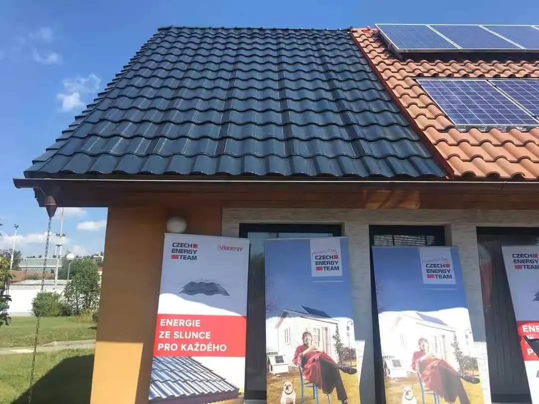 Lebanon 39.48kw solar roof tile on grid connected solar system for Country Villa 30W solar roof tile