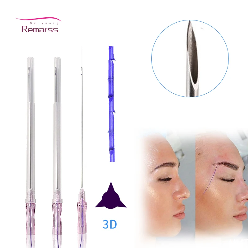 Korea CE Cog 6D Blunt W L cannula 19G 100mm face lift cog pdo threads collagen thread