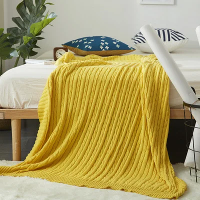 
Wholesale Luxury Throw Blanket Woven Knit Blanket Cozy Decorative Sofa Throw For Home Use 