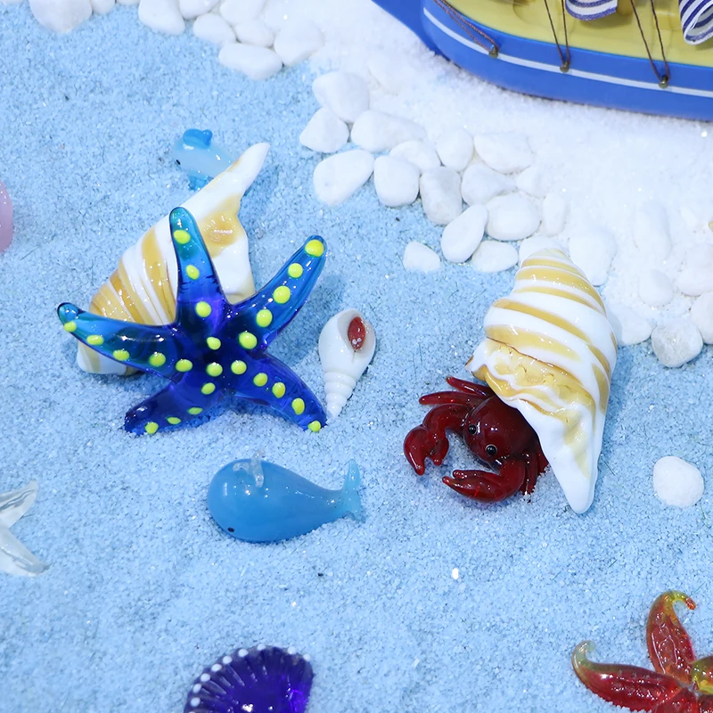 Borosilicate Sea Snail Glass Animal Figurine Hermit Crab Craft Assorted Hand Blown Manufacturers