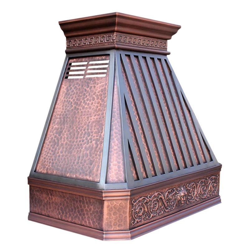 Индивидуальный Европейский дизайн 36 дюймов рельефный медный колпак для кухни ресторана