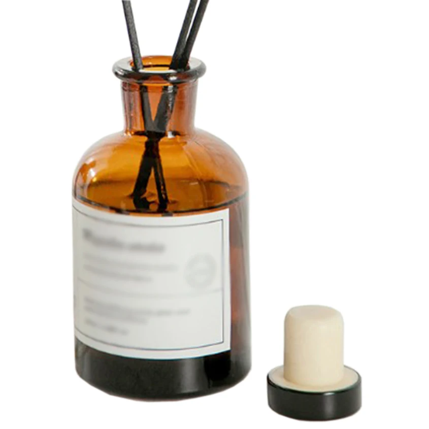 Home Decorative Fragrance Oil Amber Glass Diffuser Bottle Refillable Bottle With Glass Bottle Caps Wholesale