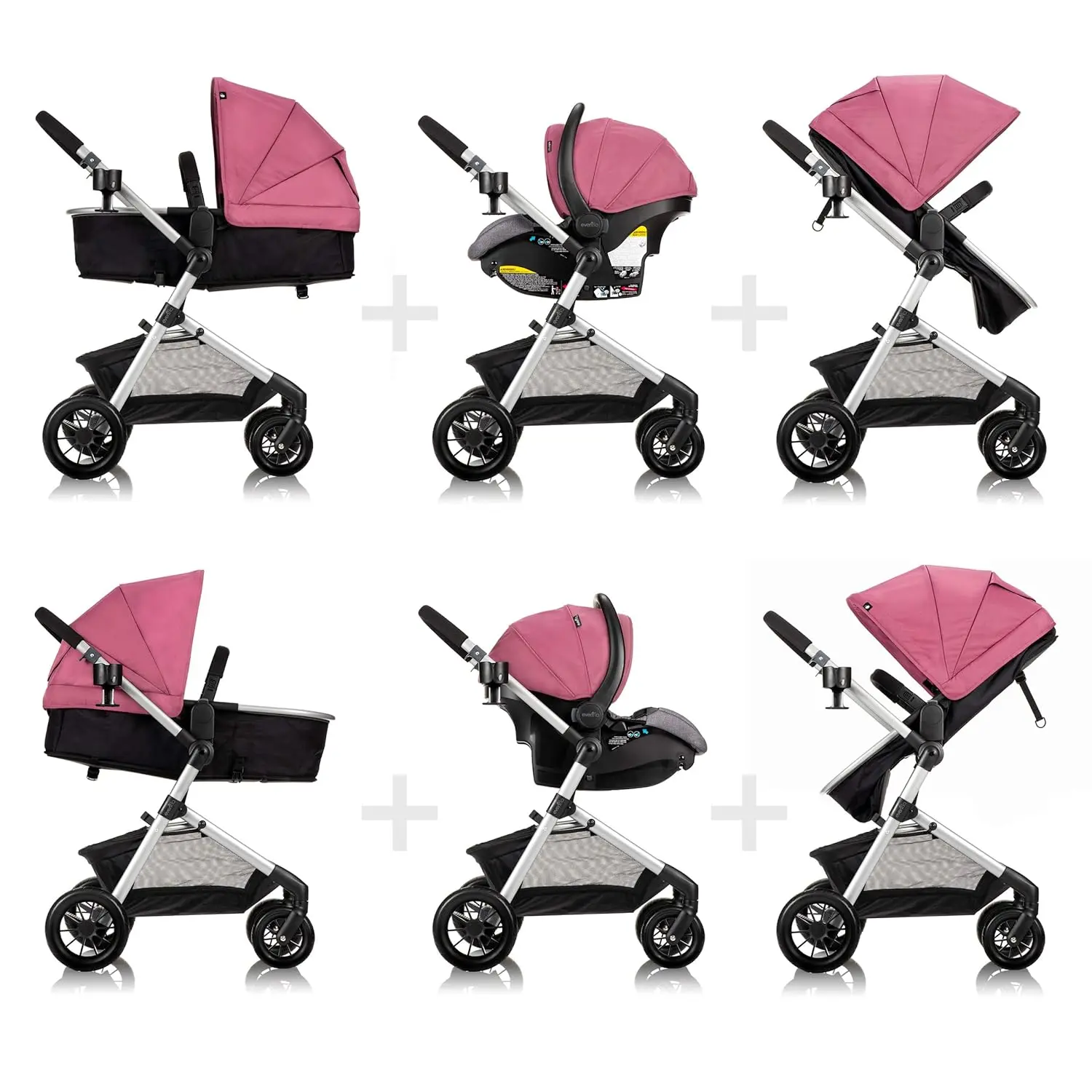 Baby Stroller Hot Sell New Leather Carriage Model 3 in 1 Kids Gifts Travel Trolley P1 R8+car Seat