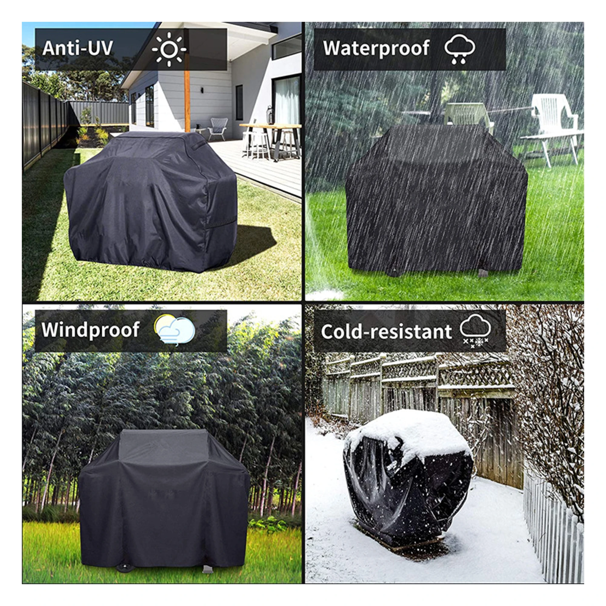 Waterproof 4 adjustable vent charcoal bbq grills with Side Shelf and Hook For Portable courtyard charcoal oven