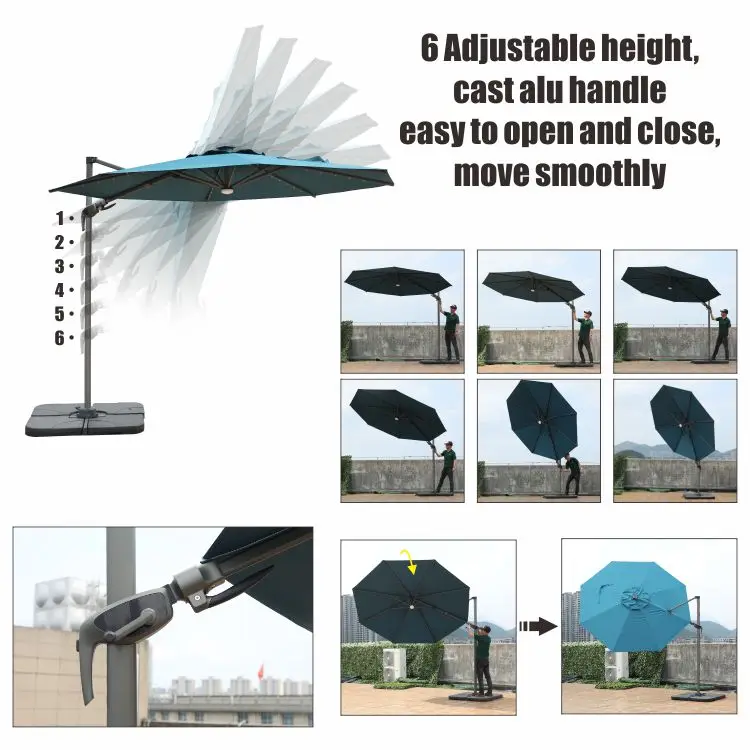 Large Outdoor Market Umbrella Double Top Deluxe Patio Umbrella Offset Hanging Cantilever Umbrella