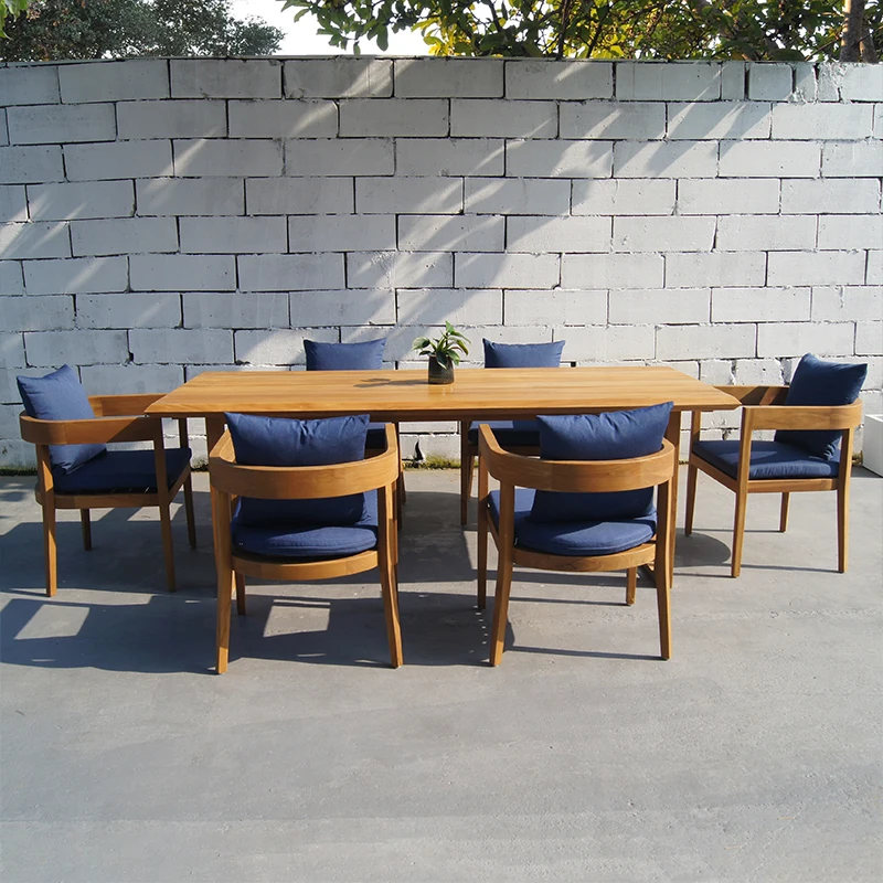 wood furniture factory all weather luxury customized patio teak table and chairs