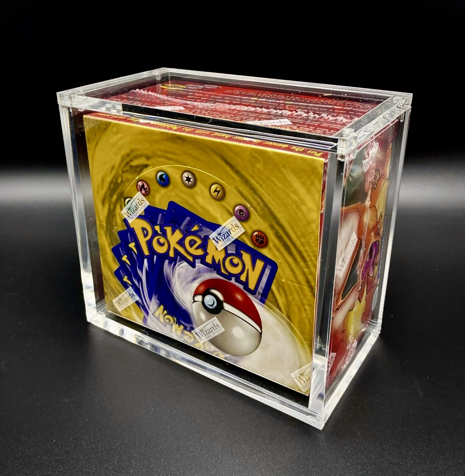 Mingshi  Custom Clear pokemon etb acrylic case Magnetic Lid Acrylic Pokemon Booster Box Display Case For Elite Trainer Box