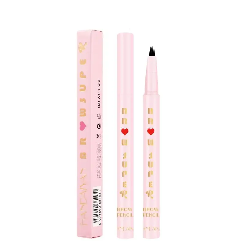 Cross-Border Explosion Four Forks Water Eyebrow Pencil Cross-Border Wholesale Wild Natural Eyebrows Waterproof and Sweatproof
