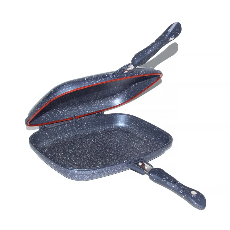 36cm Dessini Cast Aluminum Cooking Bakelite Handle Nonstick Double Fry Pan