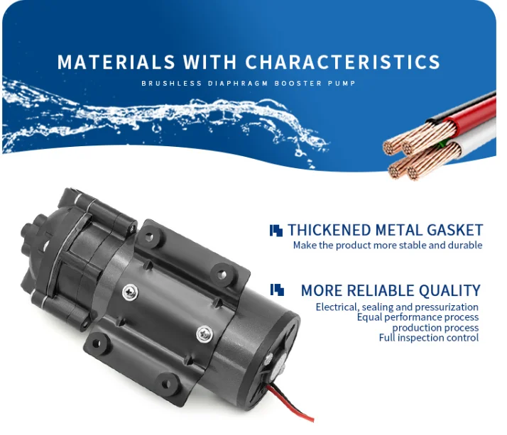 LEFOO 24V DC 50 GPD CE NSF Certified RO Diaphragm Water Booster Pump