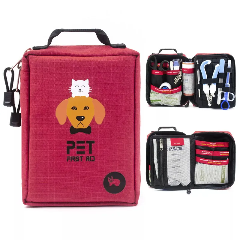 Hot Sale 160 Pcs Cat Dog New Medical Lightweight Waterproof 1st Pet First Aid Kit Pouch
