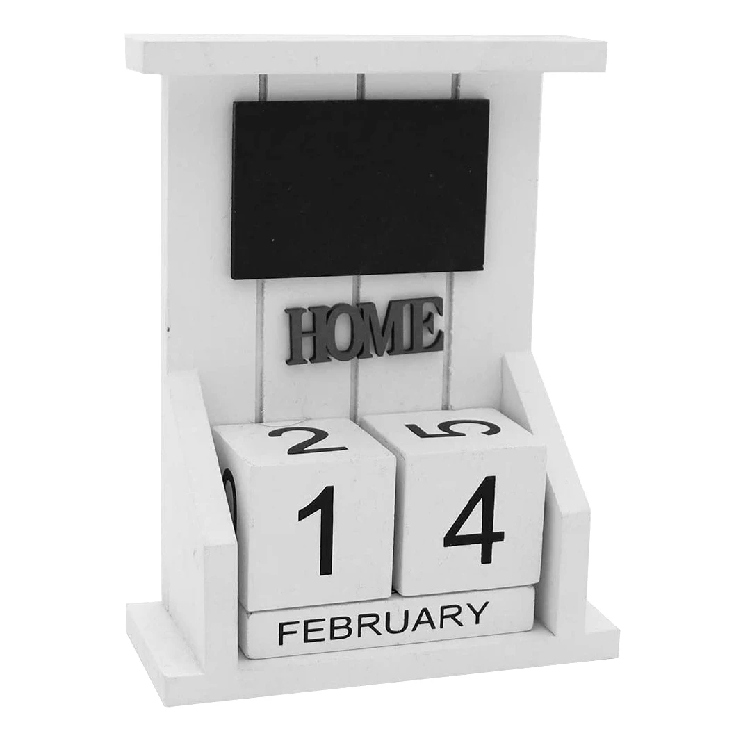 Деревянные настольные блоки календарь-вечный стол календарь месяц Дата дисплей украшение для дома офиса белый 4 7x2x6