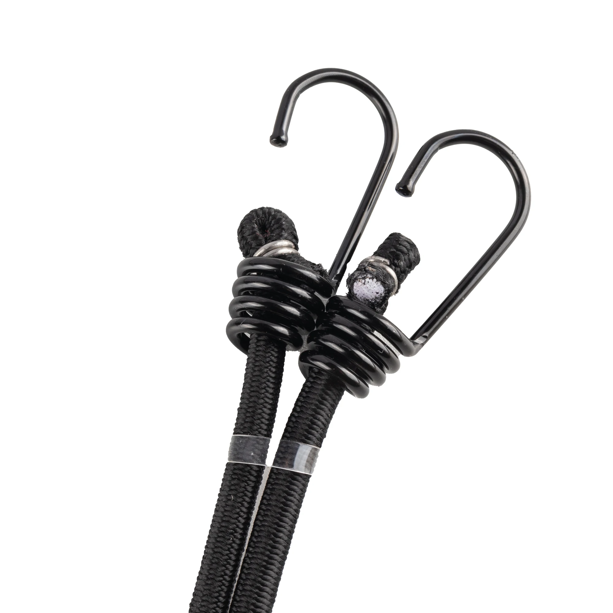 black wholesale price custom size 8mm 10mm adjustable elastic bungee straps kits with steel core hooks