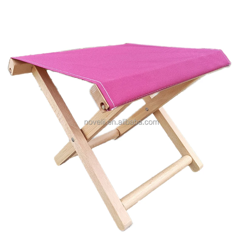 Portable folding beach chair wooden canvas camping stool picnic fishing chairs