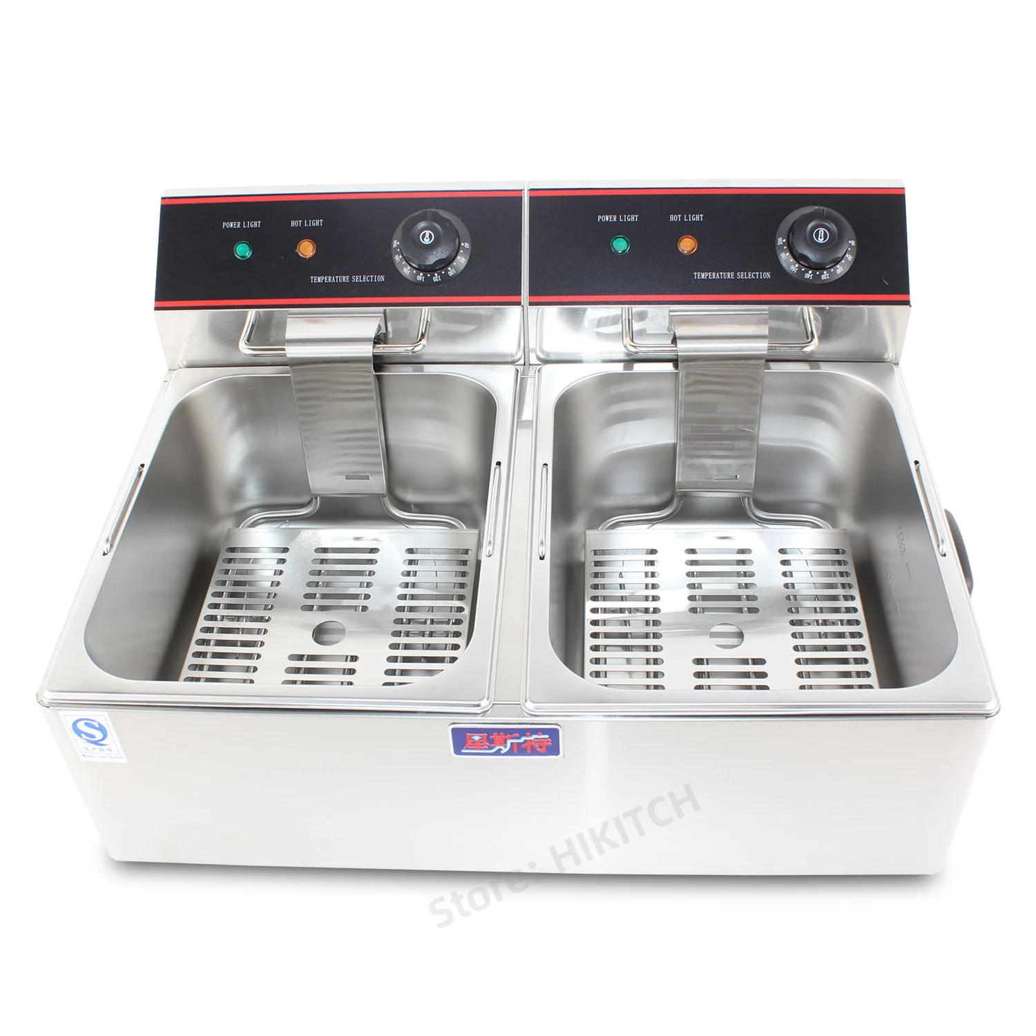 Top rated commercial electric double fryer EF6L-2 stainless steel stick food donut 12 liters oil fryer safe breaker manufacturer