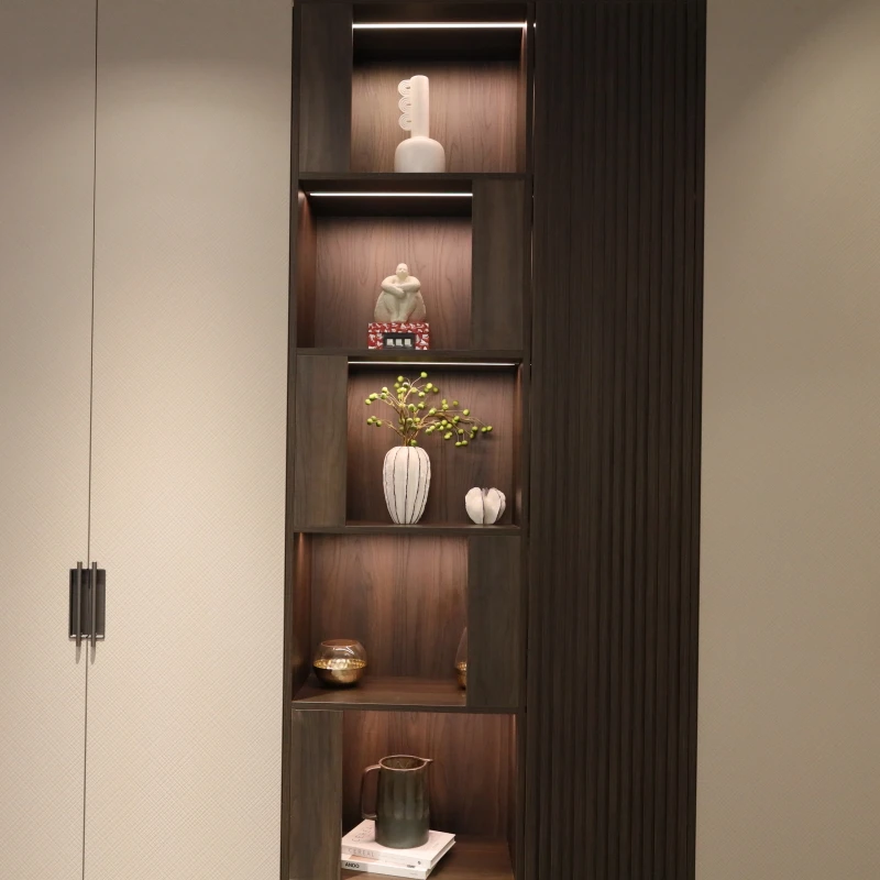 Bookcase Display cabinet furniture with built-in LED aluminum alloy light strip