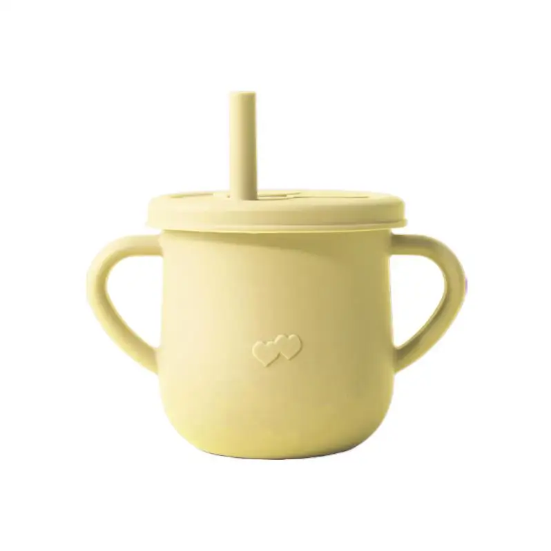
Portable Unbreakable Kids Toddler Baby Training Silicone Water Drinking Sippy Cup With Straw 