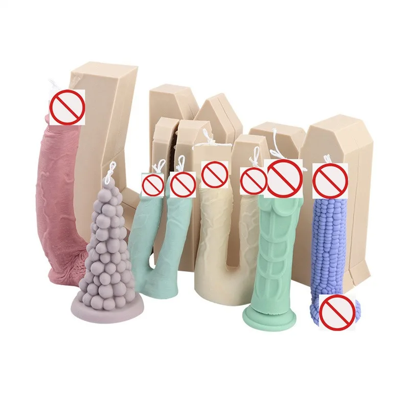 ZO149 3D Penis Resin Moulds for Craft Vulva Dildo Cake Baking Tool Corn Bead Shaped Man Organ Silicone Molds for Candle Making