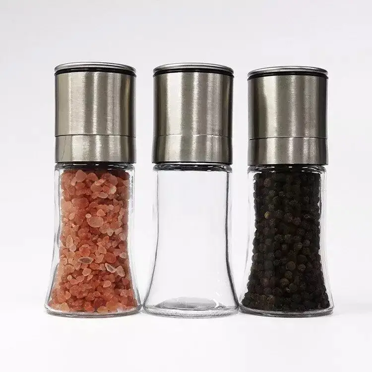 Exquisite Adjustable 6 In 1 Portable Stainless Steel Spice And Herb Mill Salt Pepper Grinder Ceramic Core With Bracket