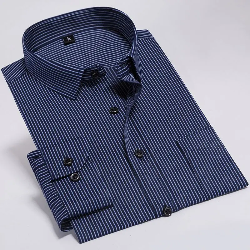 Nicole Business slim fit striped dress shirt 100 nylon long sleeve mens shirt