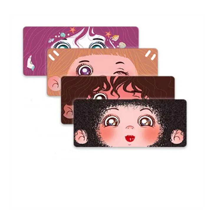 Factory Hot Sale Big Eyes Cute Girl Cartoon Avatar Printing Heated Style Natural Rubber Cute Big Pink Mouse Pad