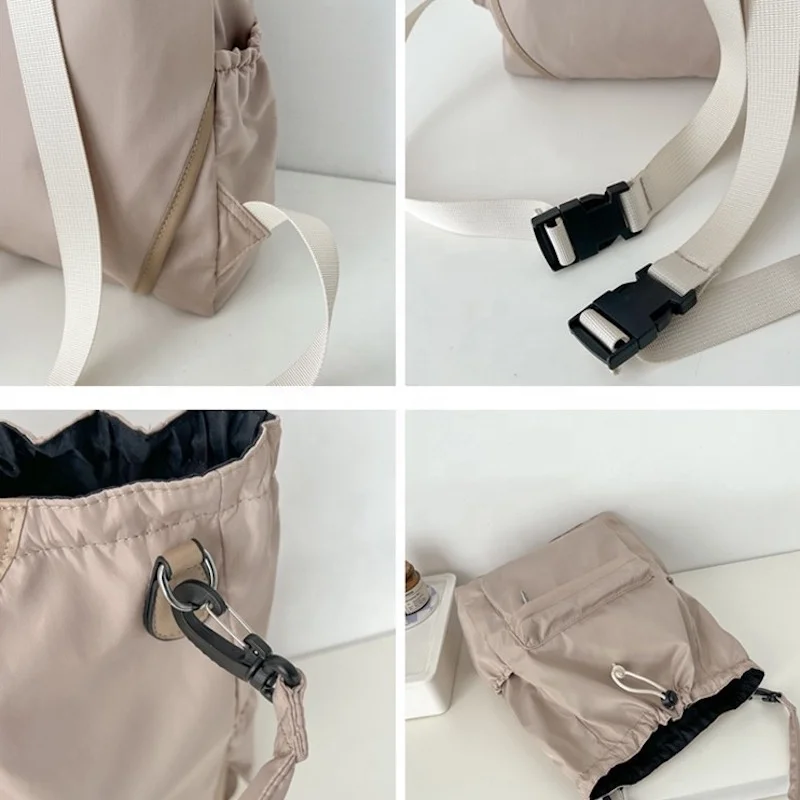 Wholesale Green Nylon Draw String Sports Backpack Tote Bag Japanese School Backpacks Casual Handbag