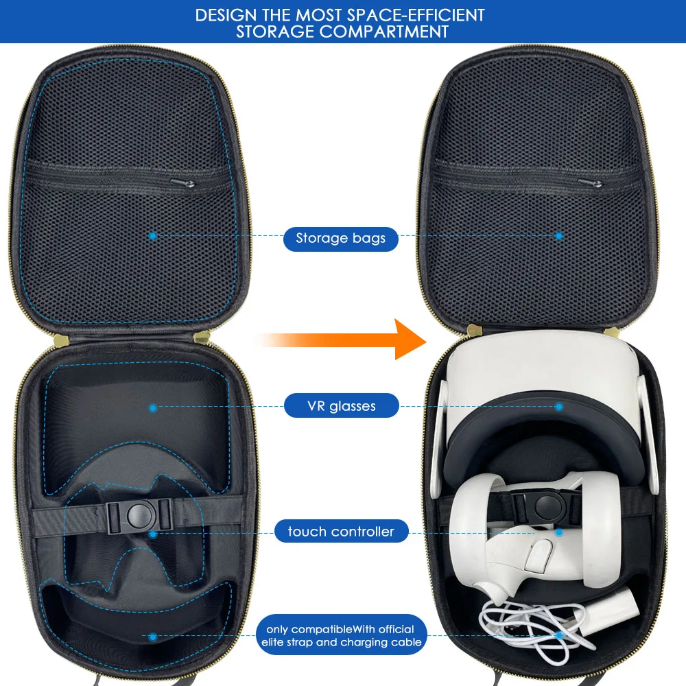 Portable EVA Bag Travel Carrying Case For Meta/Oculus Quest 2 VR Glasses Headset With Controller FPV Game Accessories