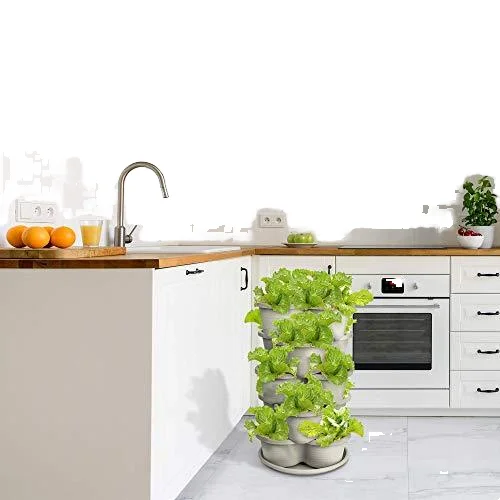 5 Tiered Stackable Plastic Vertical Flower Pot Wheel Tray Planter Vegetable Strawberry Seedling Holder for Garden Balcony Home