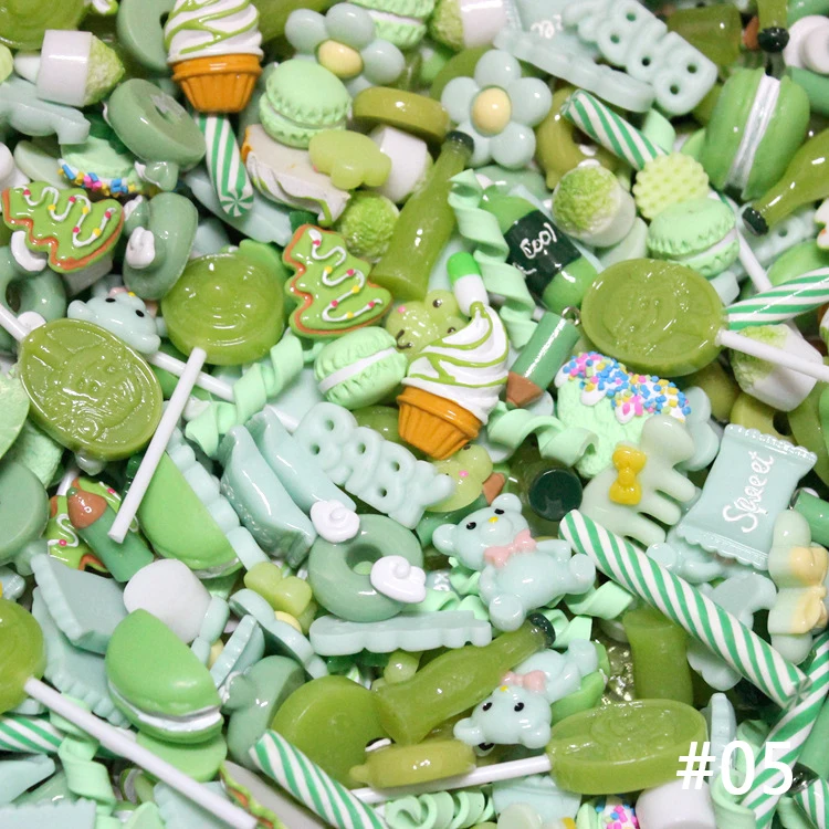 Mixed Colorful Fruit Candy Chocolate Seashells Realistic 3D Nail Art Decorations Designer Nail Charms for DIY Nail Art