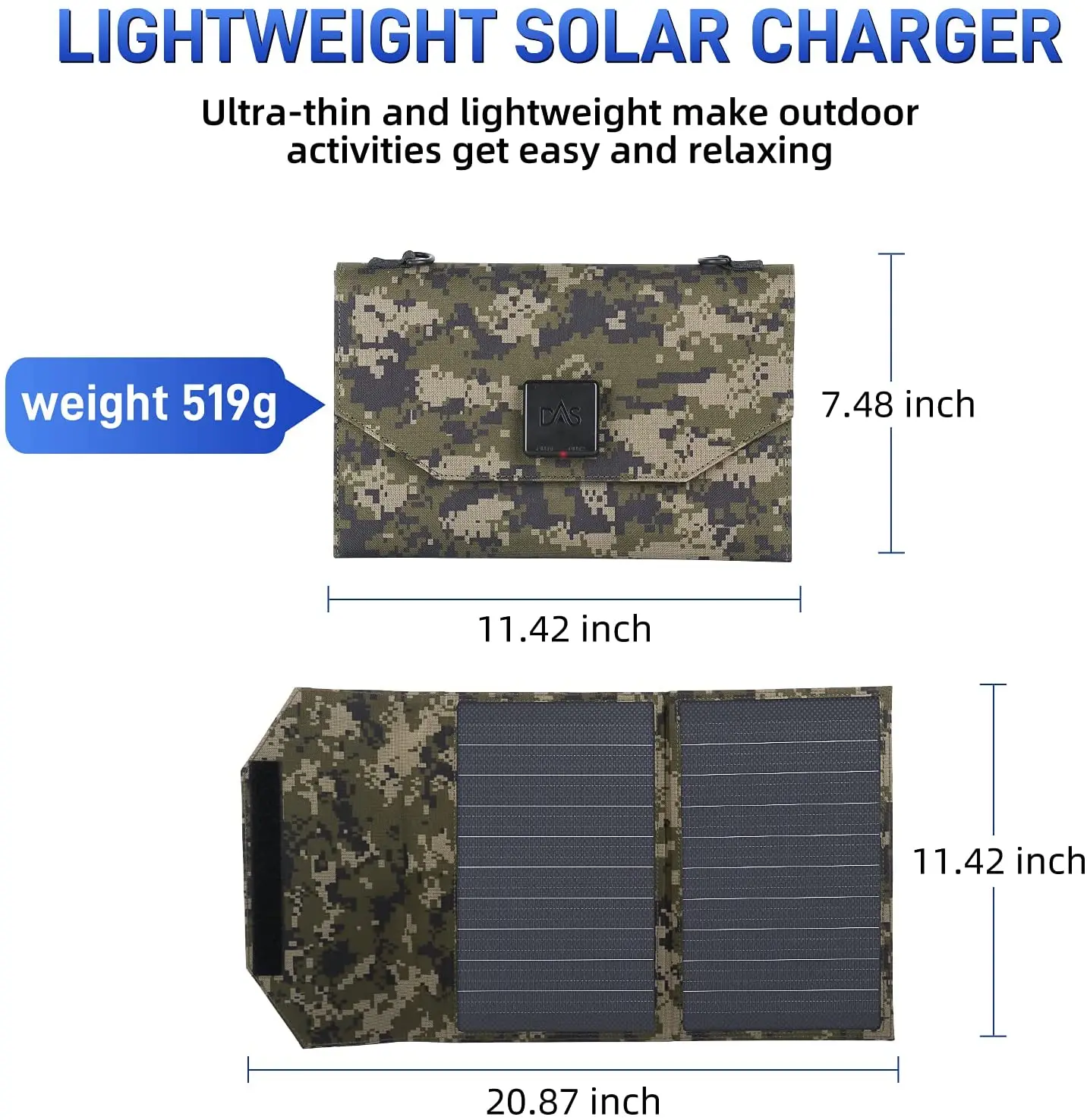2021 Latest Design 20W Solar Power Mobile Charger Solar Panels for Cell Phones