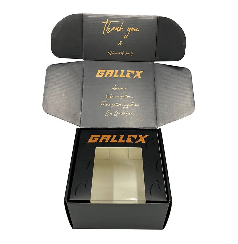 Free Sample Black Clothes Mailer Box Logo UV Custom Makeup Beauty Delivery Box Wigs Cardboard Box for Shoes Bottle Hats Packing