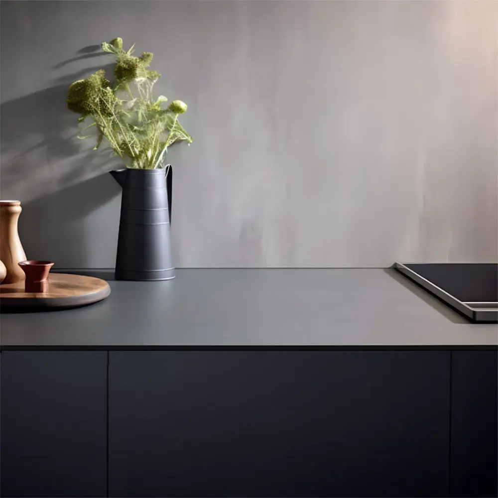 Anti Bacterial Solid Graphite Grey 12mm HPL Compact Laminate Board for Kitchen Island Worktop Countertop