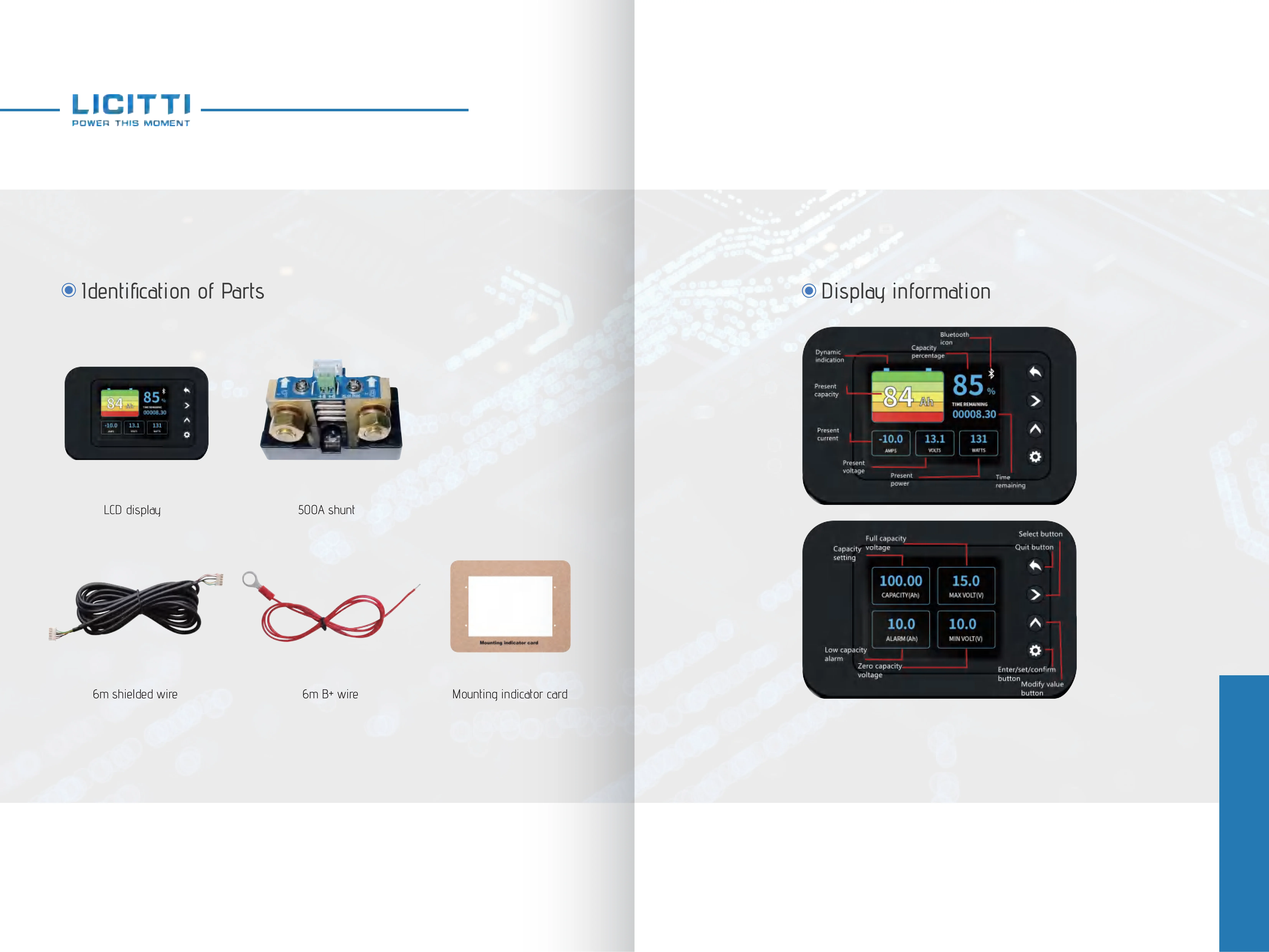 LICITTI BM500 10-120V 500A Volt Discharge Impedance Internal Resistance Capacity battery monitor Battery Meter