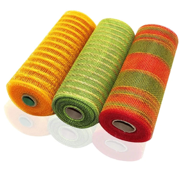 10yards/roll Wreath Mesh Ribbon Rolls Autumn Metallic 10 inch Holiday Deco Poly Mesh for Wholesale 21533 (1600345228517)