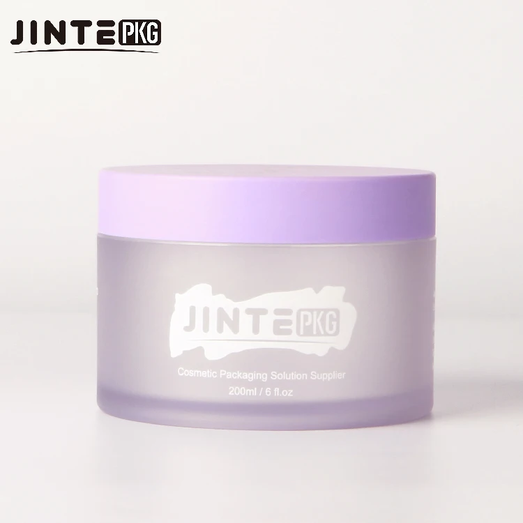 Wholesale Sweet Packaging Container 5g 10g 15g 30g 50g Frosted Jar 1oz with Matte Purple lids for Lip Scrub Acrylic Powder