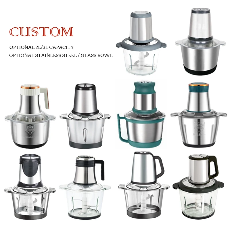 Jewin Factory 250W-300W Electric Mini Meat Grinder 2L-3L Household Food Professor with 2 Speeds for Meat Chopping and Juicing