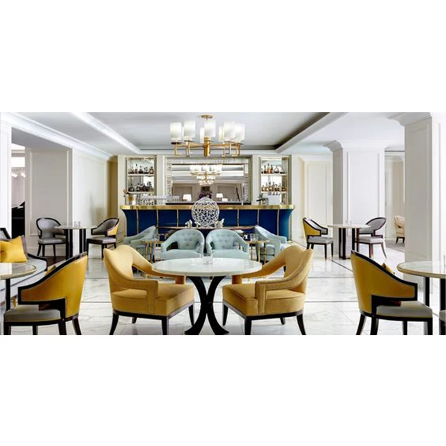 RF-165 High End Restaurant Cafe Shop Chair Tables Set Green Color Dining Furniture