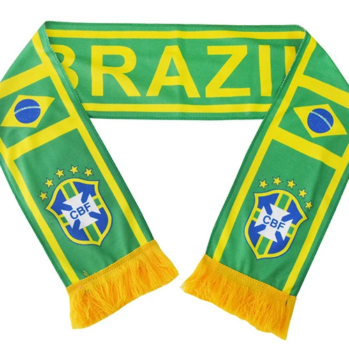 Wholesale Promotional  Custom Knitted Cotton Football Fans Scarf For Match Club