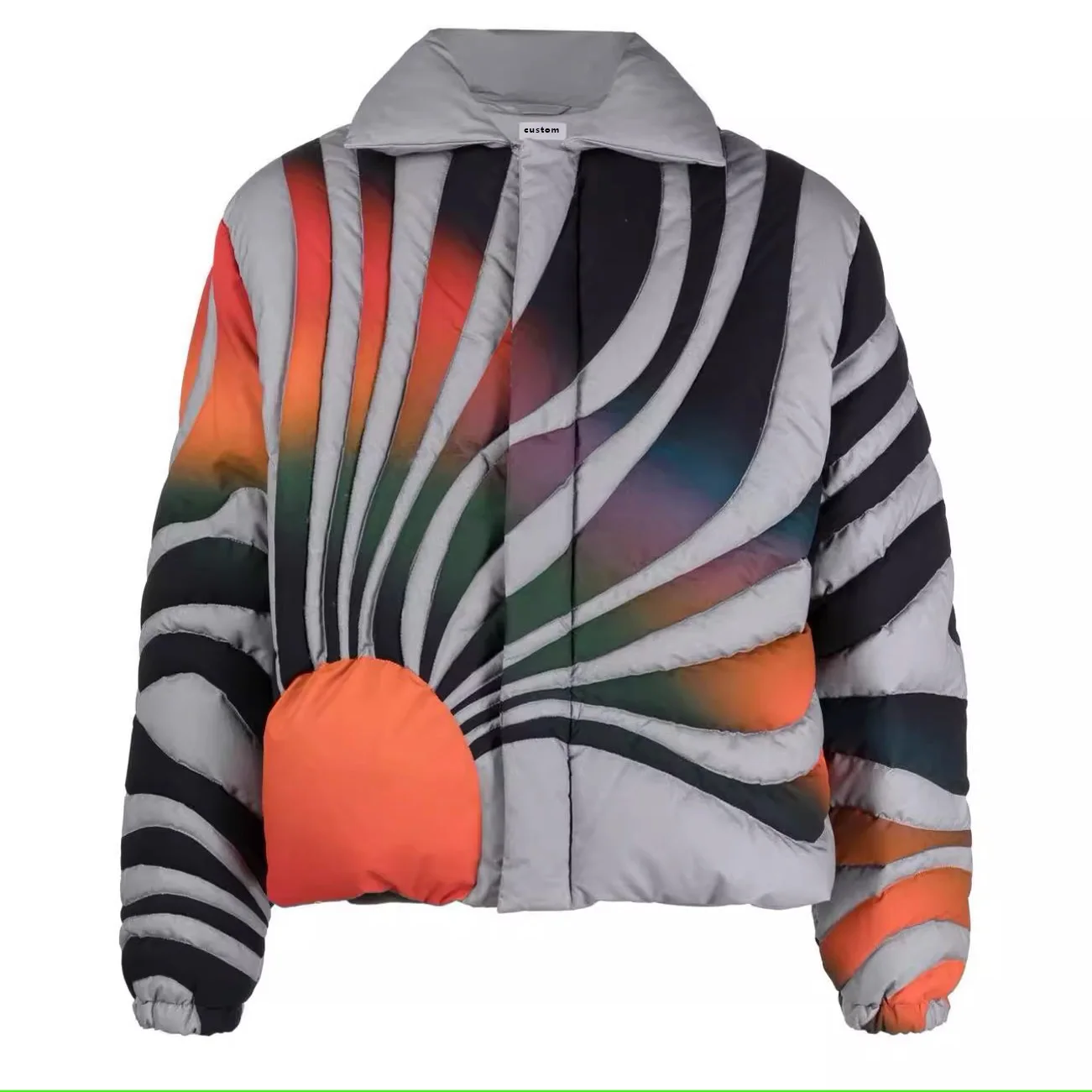 Top Quality Custom Logo Unisex Winter Coat Duck Goose Down Padded Bubble Black Print Designer Puffer streetwear Jacket