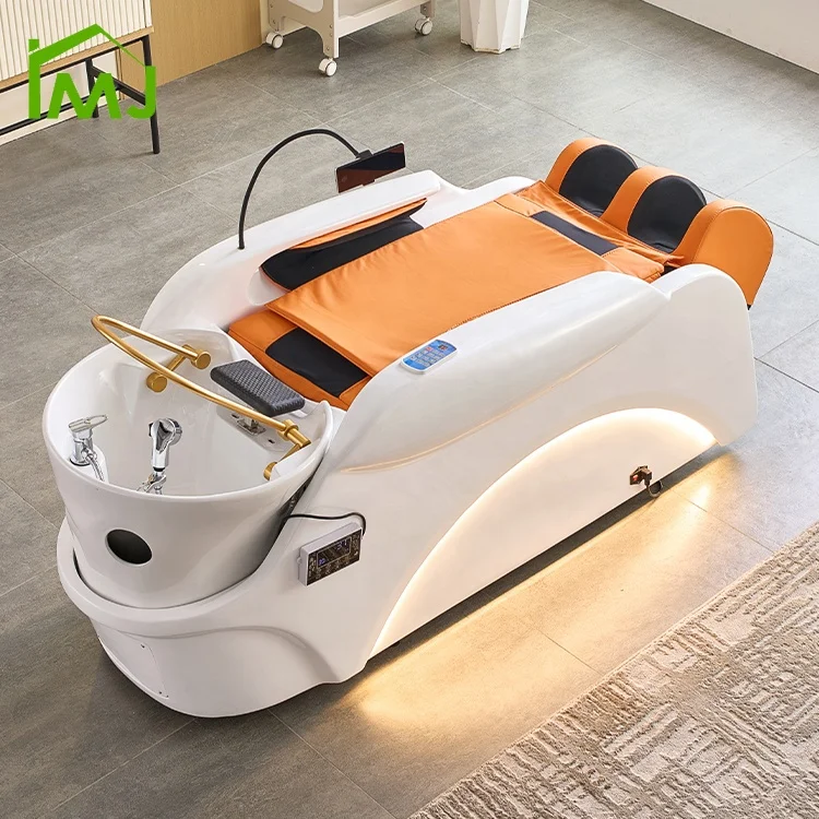 Manufacturer Hair Salon Washing Head Spa Chair Electric Massage Shampoo Bed