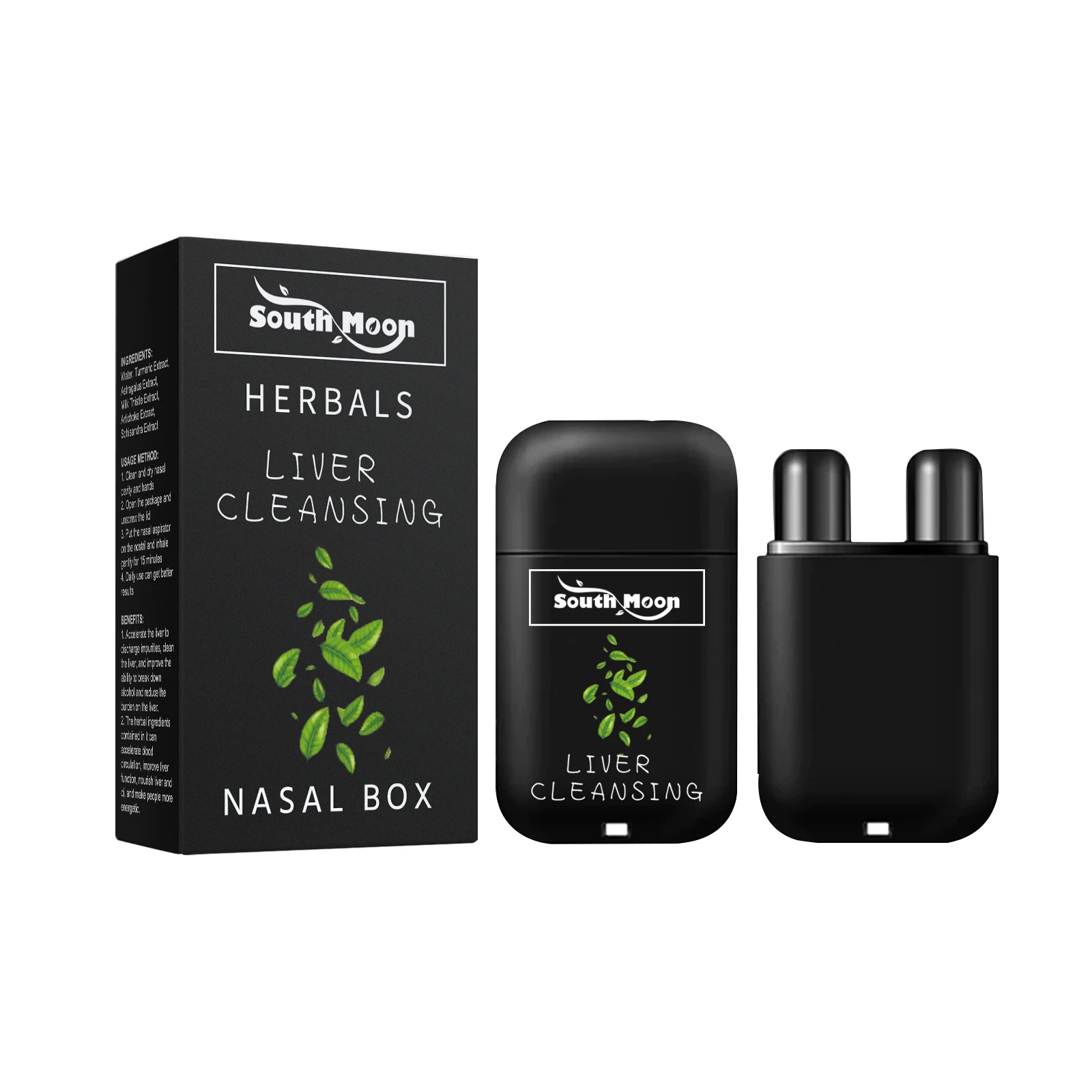 Herbal Liver Cleansing Nasal Box Relieve Congestion Improve Breathing Remove Body Toxins Lung Inhaler