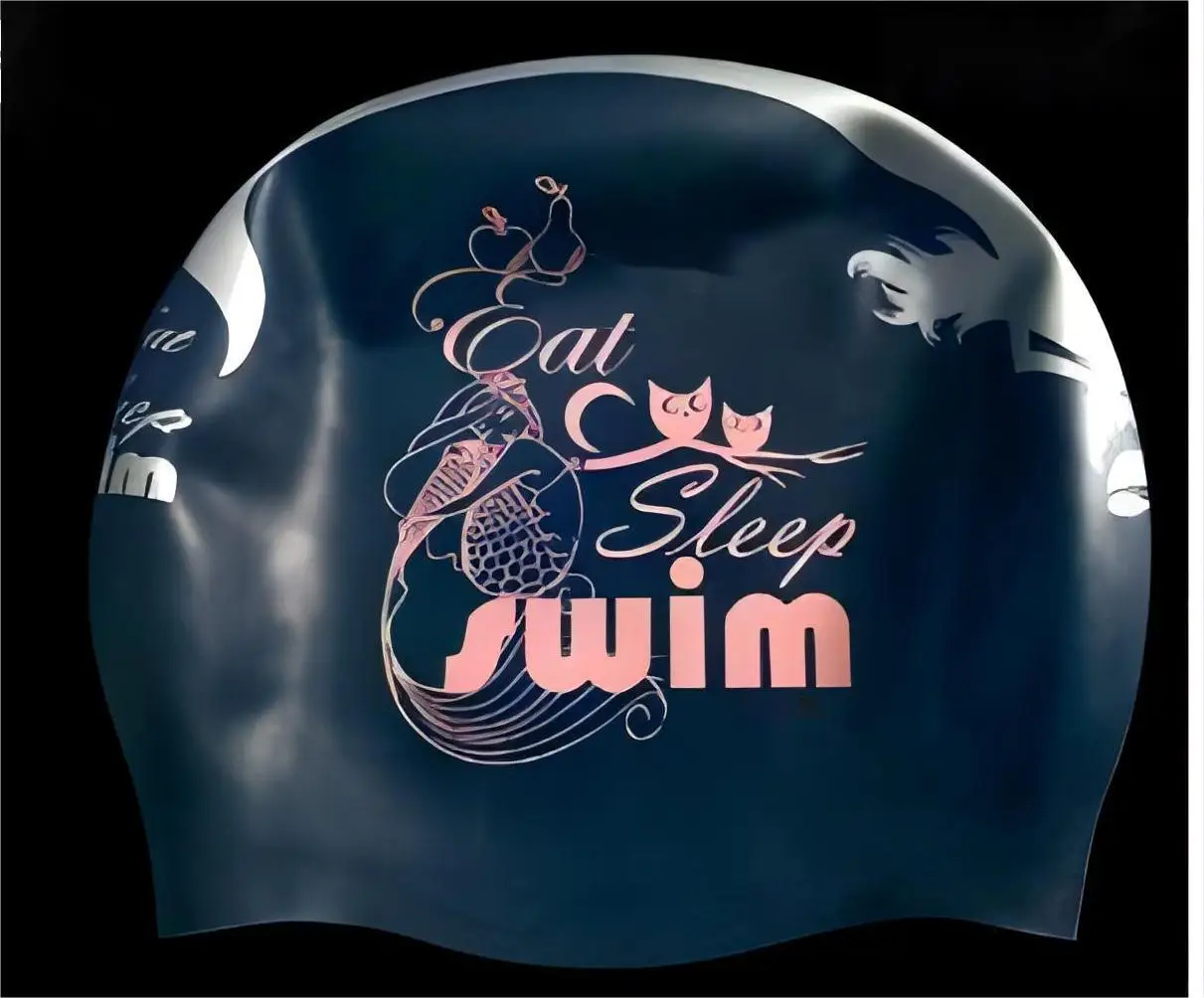 Lovely fish cartoon children silicone kids swimming cap eco-friendly custom swimming caps