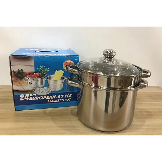 Stainless Steel 430 European Style Pasta Pot Stainless Steel Cooking Pots With Mixer