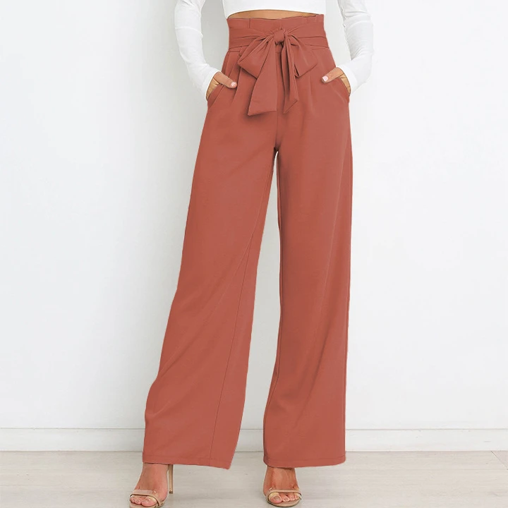 China 2023 hot sale new design casual loose high waist wide leg pants women