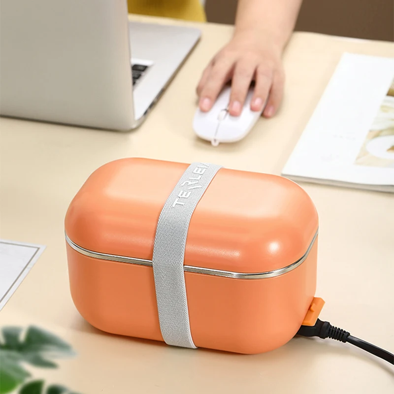 High Quality Modern Usb Electric Bento Lunch Box Heater Heating Food Portable Food Warmer Container Stainless Steel For Men