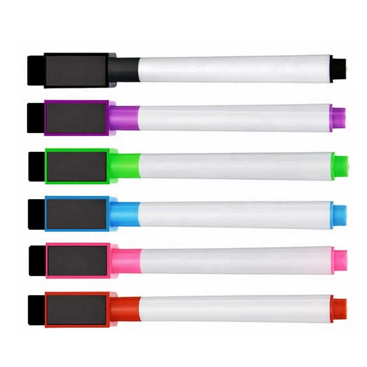 
6 Assorted colors magnetic dry erase marker whiteboard pen 